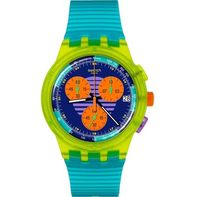 Swatch New Chrono Plastic SUSJ404 Neon Wave Horloge Swatch New Chrono Plastic SUSJ404 Neon Wave Horloge