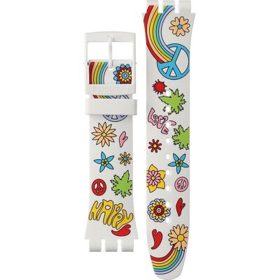 Swatch Plastic - Originals Large (41mm) SUO/SO29/SO32 ASO32W107 SO32W107 Power Of Peace band Swatch Plastic - Originals Large (41mm) SUO/SO29/SO32 ASO32W107 SO32W107 Power Of Peace band