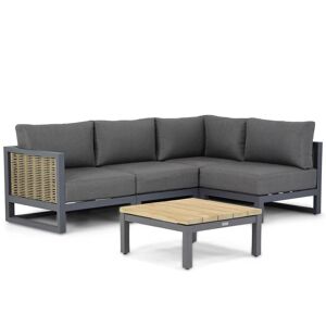 Santika Furniture Santika Salviano/Riviera 75 cm hoek loungeset 5-delig - Grijs-antraciet