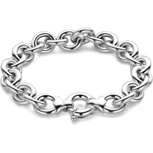 Quickjewels Huiscollectie Zilver zilver wit armband jasseron 12 mm 19,5 cm met groot springslot 1021855 Quickjewels Huiscollectie Zilver zilver wit armband jasseron 12 mm 19,5 cm met groot springslot 1021855