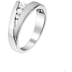 Quickjewels Huiscollectie Zilver ring zirkonia poli/mat zilver gerhodineerd 1315865 Quickjewels Huiscollectie Zilver ring zirkonia poli/mat zilver gerhodineerd 1315865