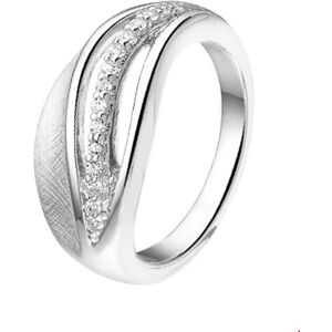 Quickjewels Huiscollectie Zilver ring gescratcht zirkonia poli/mat zilver gerhodineerd 1322620 Quickjewels Huiscollectie Zilver ring gescratcht zirkonia poli/mat zilver gerhodineerd 1322620