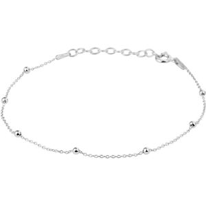 Quickjewels Huiscollectie Zilver armband bolletjes 2,0 mm 16 + 3 cm zilver gerhodineerd 1330905 Quickjewels Huiscollectie Zilver armband bolletjes 2,0 mm 16 + 3 cm zilver gerhodineerd 1330905