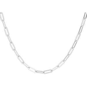 Quickjewels Huiscollectie Zilver collier paperclip platte buis 3,8 mm 41 + 4 cm zilver gerhodineerd 1332105 Quickjewels Huiscollectie Zilver collier paperclip platte buis 3,8 mm 41 + 4 cm zilver gerhodineerd 1332105