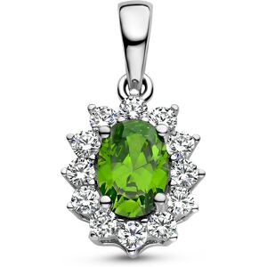 Quickjewels Huiscollectie Zilver hanger groen en wit zirkonia halo zilver gerhodineerd 1336713 Quickjewels Huiscollectie Zilver hanger groen en wit zirkonia halo zilver gerhodineerd 1336713
