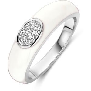 Quickjewels Huiscollectie Zilver Zilver Gerhodineerde ring wit emaille en zirkonia 1339928 16.50 Quickjewels Huiscollectie Zilver Zilver Gerhodineerde ring wit emaille en zirkonia 1339928 16.50