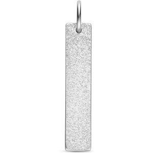 Quickjewels Huiscollectie Zilver Zilver Gerhodineerde graveerhanger glitter gediamanteerd 30 mm 1340350 Quickjewels Huiscollectie Zilver Zilver Gerhodineerde graveerhanger glitter gediamanteerd 30 mm 1340350