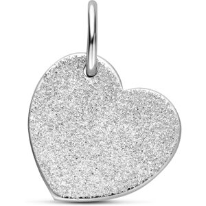 Quickjewels Huiscollectie Zilver Zilver Gerhodineerde graveerhanger hartje glitter gediamanteerd 15 mm 1340351 Quickjewels Huiscollectie Zilver Zilver Gerhodineerde graveerhanger hartje glitter gediamanteerd 15 mm 1340351