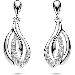 Quickjewels Huiscollectie Zilver Zilver Gerhodineerde oorhangers zirkonia 22 mm 1341325 Quickjewels Huiscollectie Zilver Zilver Gerhodineerde oorhangers zirkonia 22 mm 1341325