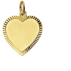 Quickjewels Huiscollectie Goud graveerhanger hart mat gediamanteerd 14K geelgoud 4006167 Quickjewels Huiscollectie Goud graveerhanger hart mat gediamanteerd 14K geelgoud 4006167