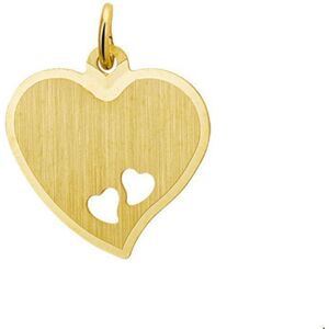 Quickjewels Huiscollectie Goud graveerhanger hart mat gediamanteerd 14K geelgoud 4017190 Quickjewels Huiscollectie Goud graveerhanger hart mat gediamanteerd 14K geelgoud 4017190