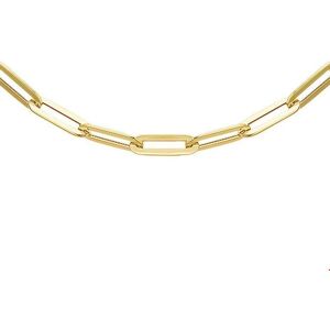 Quickjewels Huiscollectie Goud collier paperclip platte buis 5,0 mm 45 cm 14K geelgoud 4019634 Quickjewels Huiscollectie Goud collier paperclip platte buis 5,0 mm 45 cm 14K geelgoud 4019634