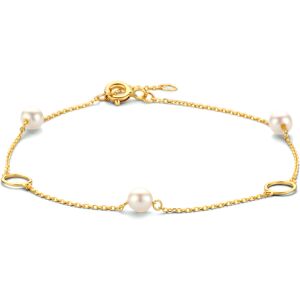 Quickjewels Huiscollectie Goud armband parels en rondjes 16,5 - 17,5 - 18,5cm 14K geelgoud 4024448 Quickjewels Huiscollectie Goud armband parels en rondjes 16,5 - 17,5 - 18,5cm 14K geelgoud 4024448