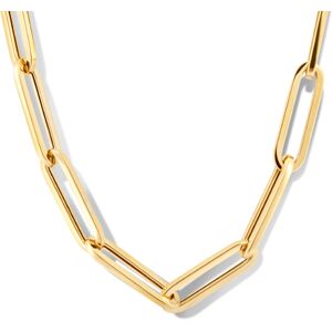 Quickjewels Huiscollectie Goud collier paperclip vierkante buis 4,5 mm 45 cm met groot springslot 14K geelgoud 4024539 Quickjewels Huiscollectie Goud collier paperclip vierkante buis 4,5 mm 45 cm met groot springslot 14K geelgoud 4024539