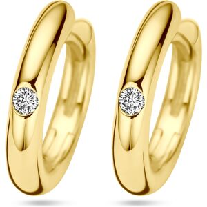 Quickjewels Huiscollectie Goud 14K geelgoud klapoorringen diamant 0.04ct (2x 0.02ct) h si 4030321 Quickjewels Huiscollectie Goud 14K geelgoud klapoorringen diamant 0.04ct (2x 0.02ct) h si 4030321