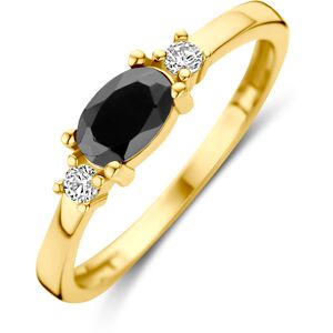 Quickjewels Huiscollectie Goud 14K geelgoud ring zwart en wit zirkonia 4030850 17.75 Quickjewels Huiscollectie Goud 14K geelgoud ring zwart en wit zirkonia 4030850 17.75