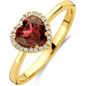 Quickjewels Huiscollectie Goud 14K geelgoud ring hartje roze rhodoliet en diamant 0.06ct h si 4034173 17.75 Quickjewels Huiscollectie Goud 14K geelgoud ring hartje roze rhodoliet en diamant 0.06ct h si 4034173 17.75