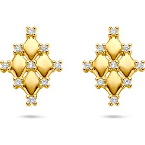 Quickjewels Huiscollectie Goud 14K geelgoud oorknoppen diamant 0.09ct (2x 0.045ct) h si 12 mm 4034693 Quickjewels Huiscollectie Goud 14K geelgoud oorknoppen diamant 0.09ct (2x 0.045ct) h si 12 mm 4034693
