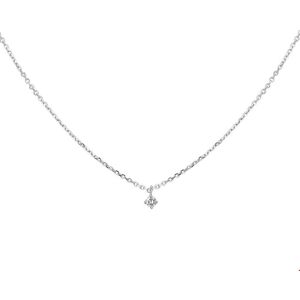 Quickjewels Huiscollectie Goud collier diamant 0.05ct h si 41 - 43 - 45 cm 14K witgoud 4104379 Quickjewels Huiscollectie Goud collier diamant 0.05ct h si 41 - 43 - 45 cm 14K witgoud 4104379