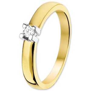 Quickjewels Huiscollectie Goud ring diamant 0.10ct h si 14K bicolor goud geel/wit 4204977 Quickjewels Huiscollectie Goud ring diamant 0.10ct h si 14K bicolor goud geel/wit 4204977