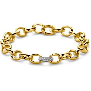 Quickjewels Huiscollectie Goud 14K bicolor goud geel/wit armband fantasie schakel diamant 0.18ct h si 9 mm 19,5 cm 4209044 Quickjewels Huiscollectie Goud 14K bicolor goud geel/wit armband fantasie schakel diamant 0.18ct h si 9 mm 19,5 cm 4209044