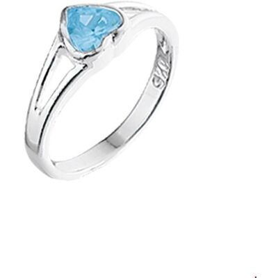 Quickjewels Huiscollectie Zilver ring hart blauw zirkonia zilver wit 1014864 Quickjewels Huiscollectie Zilver ring hart blauw zirkonia zilver wit 1014864