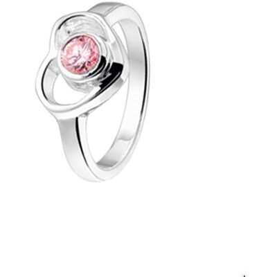 Quickjewels Huiscollectie Zilver ring hart roze zirkonia zilver wit 1020047 Quickjewels Huiscollectie Zilver ring hart roze zirkonia zilver wit 1020047