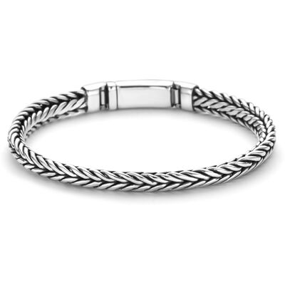 Quickjewels Huiscollectie Zilver Zilver Geoxideerde armband oxi vossestaart 7 mm 1101838 21 cm Quickjewels Huiscollectie Zilver Zilver Geoxideerde armband oxi vossestaart 7 mm 1101838 21 cm