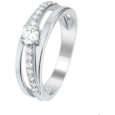 Quickjewels Huiscollectie Zilver ring zirkonia zilver gerhodineerd 1316308 Quickjewels Huiscollectie Zilver ring zirkonia zilver gerhodineerd 1316308