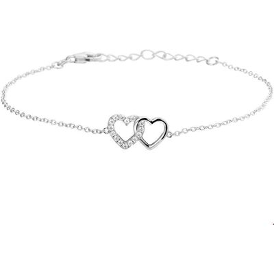 Quickjewels Huiscollectie Zilver armband hartjes en zirkonia 16 + 3 cm zilver gerhodineerd 1325706 Quickjewels Huiscollectie Zilver armband hartjes en zirkonia 16 + 3 cm zilver gerhodineerd 1325706