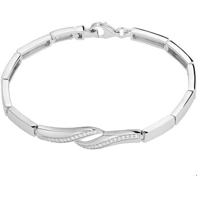 Quickjewels Huiscollectie Zilver armband zirkonia 7 mm 18,5 cm zilver gerhodineerd 1328184 Quickjewels Huiscollectie Zilver armband zirkonia 7 mm 18,5 cm zilver gerhodineerd 1328184