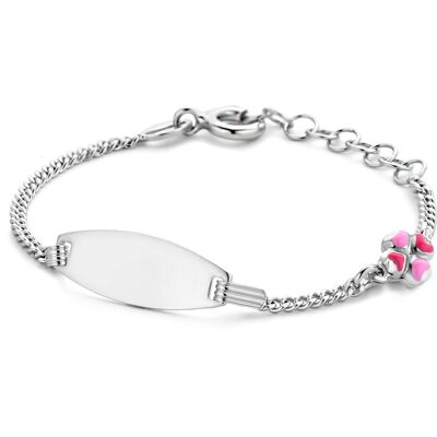 Quickjewels Huiscollectie Zilver graveerarmband klaver plaat 6,5 mm 11 + 2 cm zilver gerhodineerd 1336394 Quickjewels Huiscollectie Zilver graveerarmband klaver plaat 6,5 mm 11 + 2 cm zilver gerhodineerd 1336394
