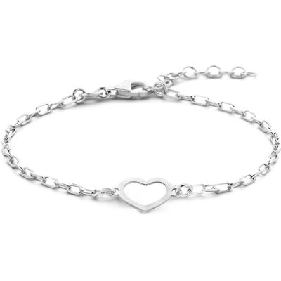 Quickjewels Huiscollectie Zilver armband hart 16 + 3 cm zilver gerhodineerd 1336398 Quickjewels Huiscollectie Zilver armband hart 16 + 3 cm zilver gerhodineerd 1336398