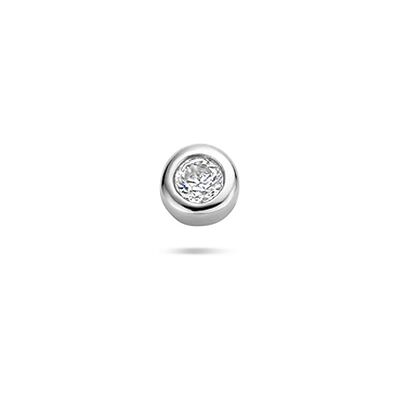 Quickjewels Huiscollectie Zilver Zilver Gerhodineerde flat back piercing rond zirkonia 3 mm 1342168 Quickjewels Huiscollectie Zilver Zilver Gerhodineerde flat back piercing rond zirkonia 3 mm 1342168