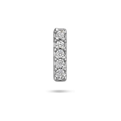 Quickjewels Huiscollectie Zilver Zilver Gerhodineerde flat back piercing balk zirkonia 6,3 mm 1342177 Quickjewels Huiscollectie Zilver Zilver Gerhodineerde flat back piercing balk zirkonia 6,3 mm 1342177