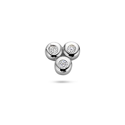 Quickjewels Huiscollectie Zilver Zilver Gerhodineerde flat back piercing zirkonia 3,5 mm 1342187 Quickjewels Huiscollectie Zilver Zilver Gerhodineerde flat back piercing zirkonia 3,5 mm 1342187
