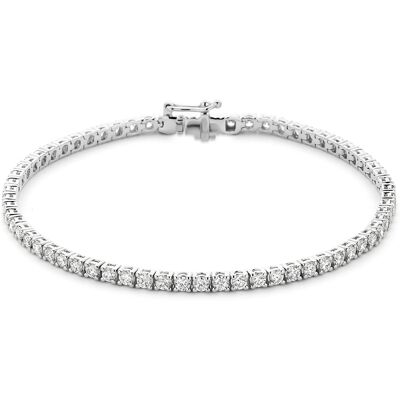 Quickjewels Huiscollectie Zilver Zilver Gerhodineerde tennisarmband lab grown diamant 3.00ct f vs 2,6 mm 17,5 cm 1342464 Quickjewels Huiscollectie Zilver Zilver Gerhodineerde tennisarmband lab grown diamant 3.00ct f vs 2,6 mm 17,5 cm 1342464
