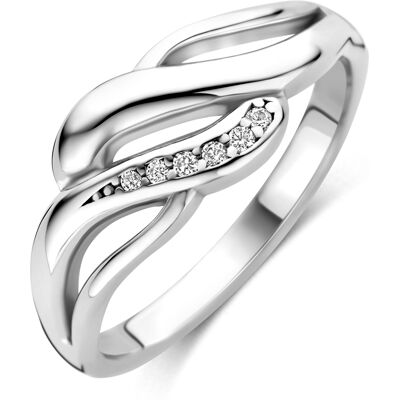 Quickjewels Huiscollectie Zilver Zilver Gerhodineerde ring zirkonia 1342592 17.25 Quickjewels Huiscollectie Zilver Zilver Gerhodineerde ring zirkonia 1342592 17.25