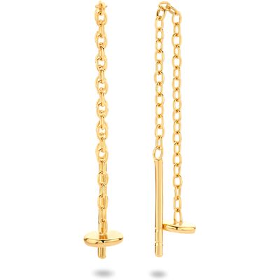Quickjewels Huiscollectie Zilver doortrekoorbellen rondje 1 micron zilver verguld (geel) 2101843 Quickjewels Huiscollectie Zilver doortrekoorbellen rondje 1 micron zilver verguld (geel) 2101843