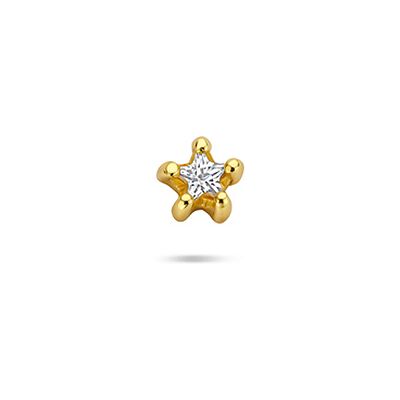 Quickjewels Huiscollectie Zilver zilver verguld (geel) flat back piercing ster zirkonia 1 micron 2104179 Quickjewels Huiscollectie Zilver zilver verguld (geel) flat back piercing ster zirkonia 1 micron 2104179