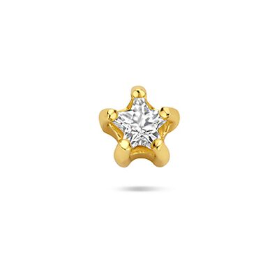 Quickjewels Huiscollectie Zilver zilver verguld (geel) flat back piercing ster zirkonia 1 micron 2104180 Quickjewels Huiscollectie Zilver zilver verguld (geel) flat back piercing ster zirkonia 1 micron 2104180