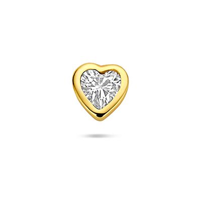 Quickjewels Huiscollectie Zilver zilver verguld (geel) flat back piercing hartje zirkonia 4,5 mm 1 micron 2104184 Quickjewels Huiscollectie Zilver zilver verguld (geel) flat back piercing hartje zirkonia 4,5 mm 1 micron 2104184