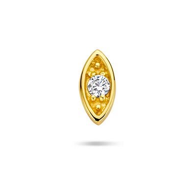 Quickjewels Huiscollectie Zilver zilver verguld (geel) flat back piercing boze oog zirkonia 6 mm 1 micron 2104197 Quickjewels Huiscollectie Zilver zilver verguld (geel) flat back piercing boze oog zirkonia 6 mm 1 micron 2104197