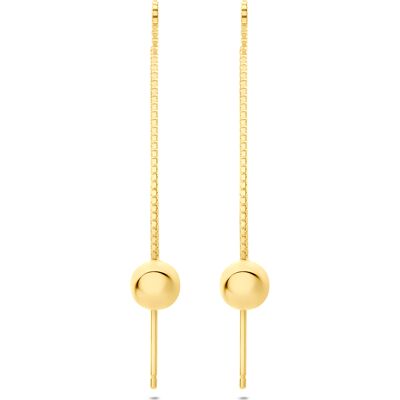 Quickjewels Huiscollectie Zilver zilver verguld (geel) doortrekoorbellen bol 85 mm 1 micron 2104339 Quickjewels Huiscollectie Zilver zilver verguld (geel) doortrekoorbellen bol 85 mm 1 micron 2104339