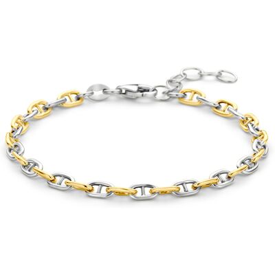 Quickjewels Huiscollectie Zilver zilver verguld (geel/rhodium) armband marine ronde buis 4,0 mm 16 + 3 cm 3 micron 2200503 Quickjewels Huiscollectie Zilver zilver verguld (geel/rhodium) armband marine ronde buis 4,0 mm 16 + 3 cm 3 micron 2200503