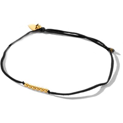 Quickjewels Huiscollectie Goud armband katoen bolletjes 22cm zilver verguld (met rubber/nylon/etc) 2600026 Quickjewels Huiscollectie Goud armband katoen bolletjes 22cm zilver verguld (met rubber/nylon/etc) 2600026