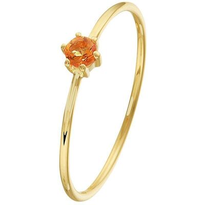 Quickjewels Huiscollectie Goud ring met geboortesteen november citrien 14K geelgoud 4021451 Quickjewels Huiscollectie Goud ring met geboortesteen november citrien 14K geelgoud 4021451