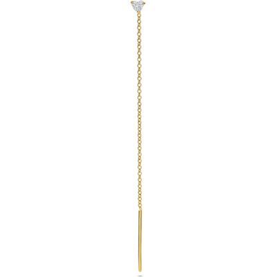 Quickjewels Huiscollectie Goud 14K geelgoud doortrekoorbel hartje diamant 0.15ct h si per stuk 7 cm 4035189 Quickjewels Huiscollectie Goud 14K geelgoud doortrekoorbel hartje diamant 0.15ct h si per stuk 7 cm 4035189
