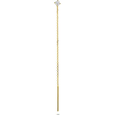 Quickjewels Huiscollectie Goud 14K geelgoud doortrekoorbel lab grown diamant 0.10ct h si per stuk 7 cm 4035273 Quickjewels Huiscollectie Goud 14K geelgoud doortrekoorbel lab grown diamant 0.10ct h si per stuk 7 cm 4035273