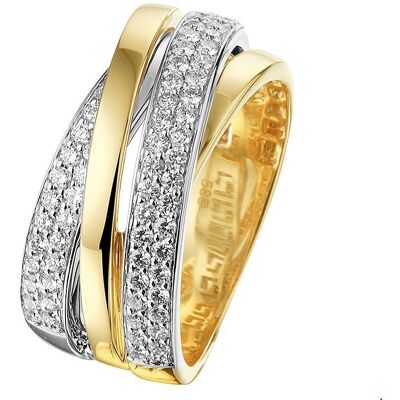 Quickjewels Huiscollectie Goud ring diamant 0.51ct h si 14K bicolor goud geel/wit 4208389 Quickjewels Huiscollectie Goud ring diamant 0.51ct h si 14K bicolor goud geel/wit 4208389